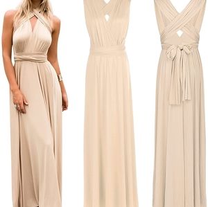 Infinity Dress 👗 Champagne floor length formal multi-way dress.